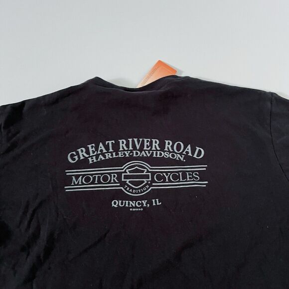 Harley-Davidson Motorcyles Womens XL US Marine Corps Black Graphic Tee Shirt Top - Picture 14 of 16